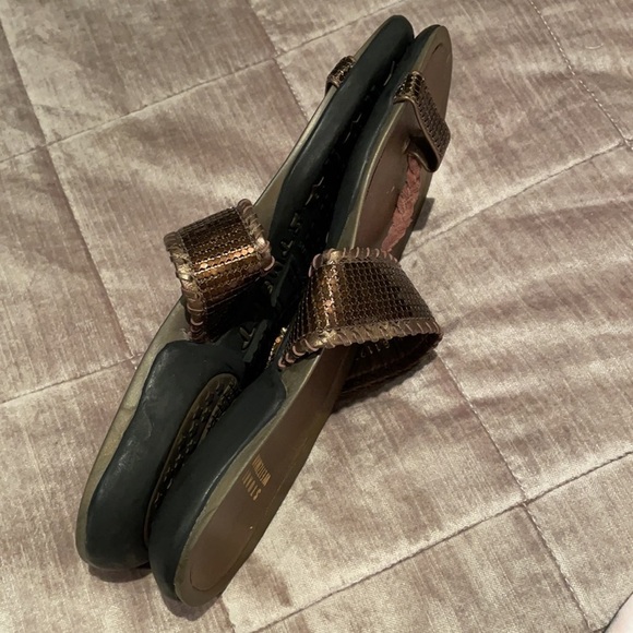 STUART WEITZMAN Bronze Mesh Gladiator Slide Thong Sandals - Picture 10 of 12